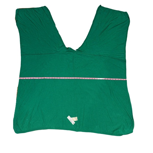 NWT At Last London Cashmere Wool Open Front Shawl Wrap Cardigan Sweater Green - Picture 3 of 6